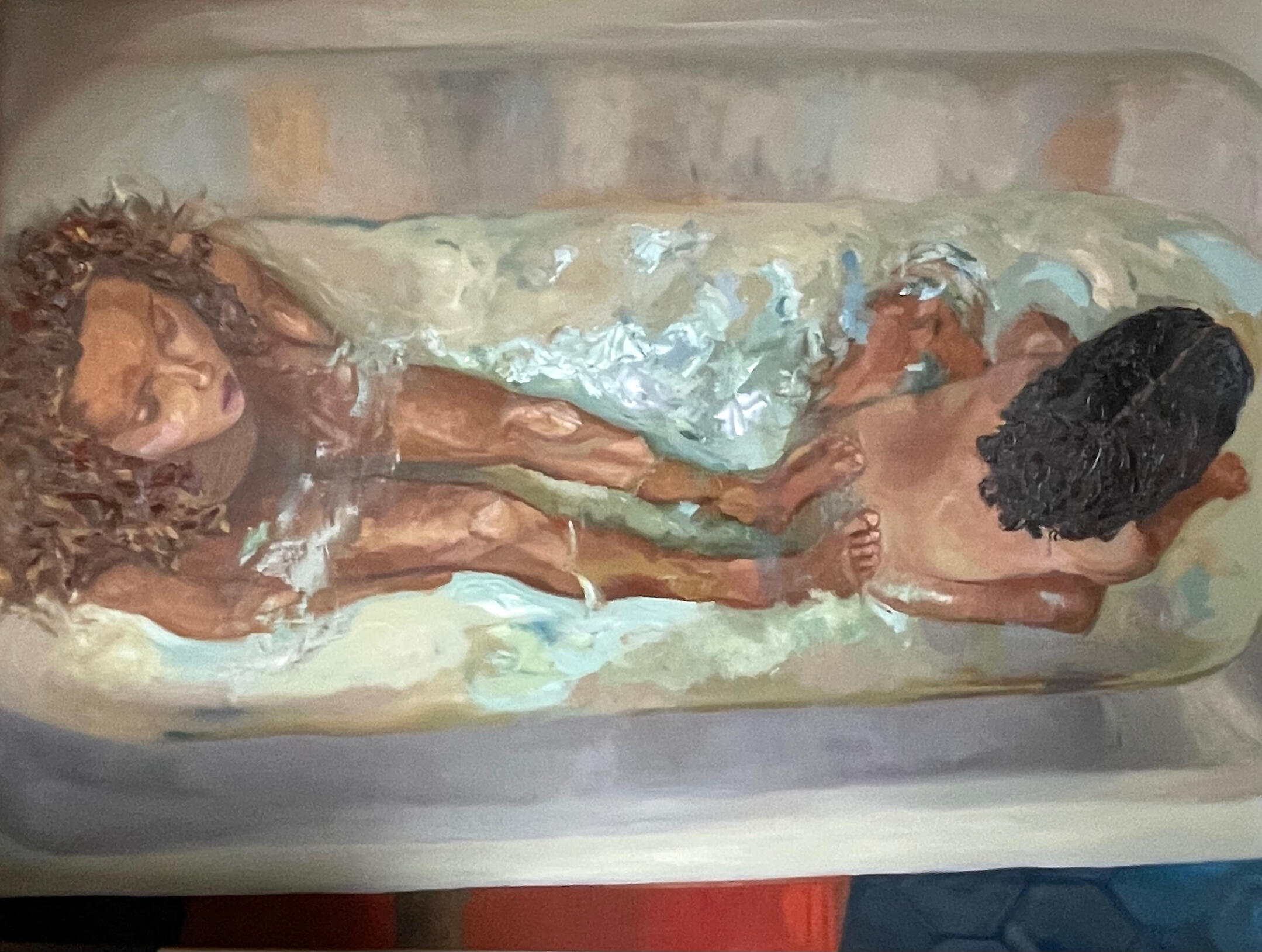 Sisters in the bath